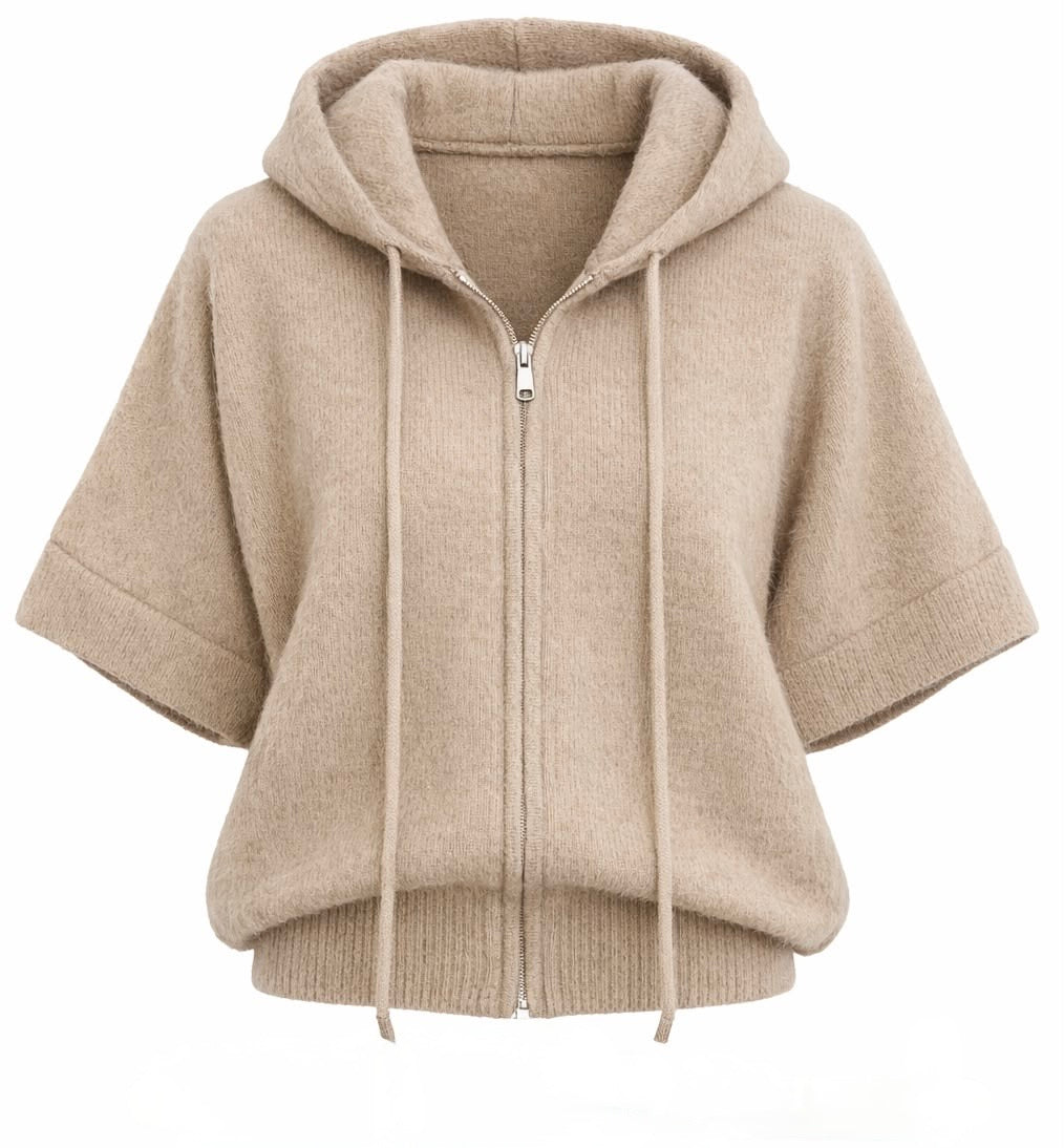 Knitted Short Sleeve Hoodie