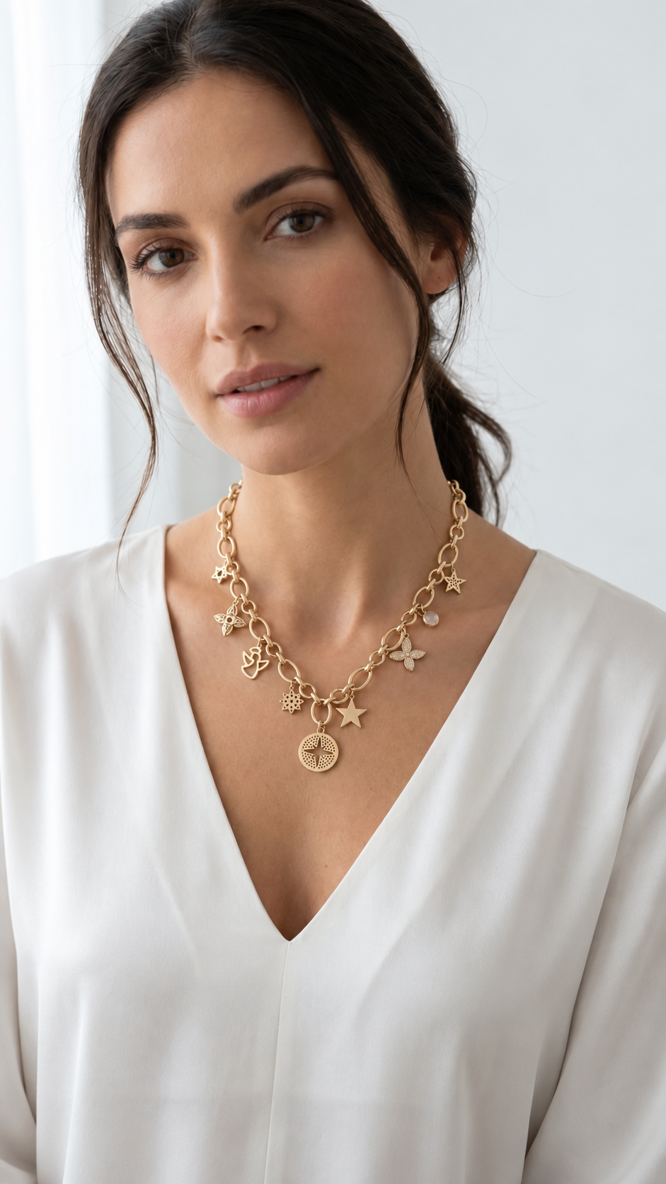 Multi Charm Short Necklace