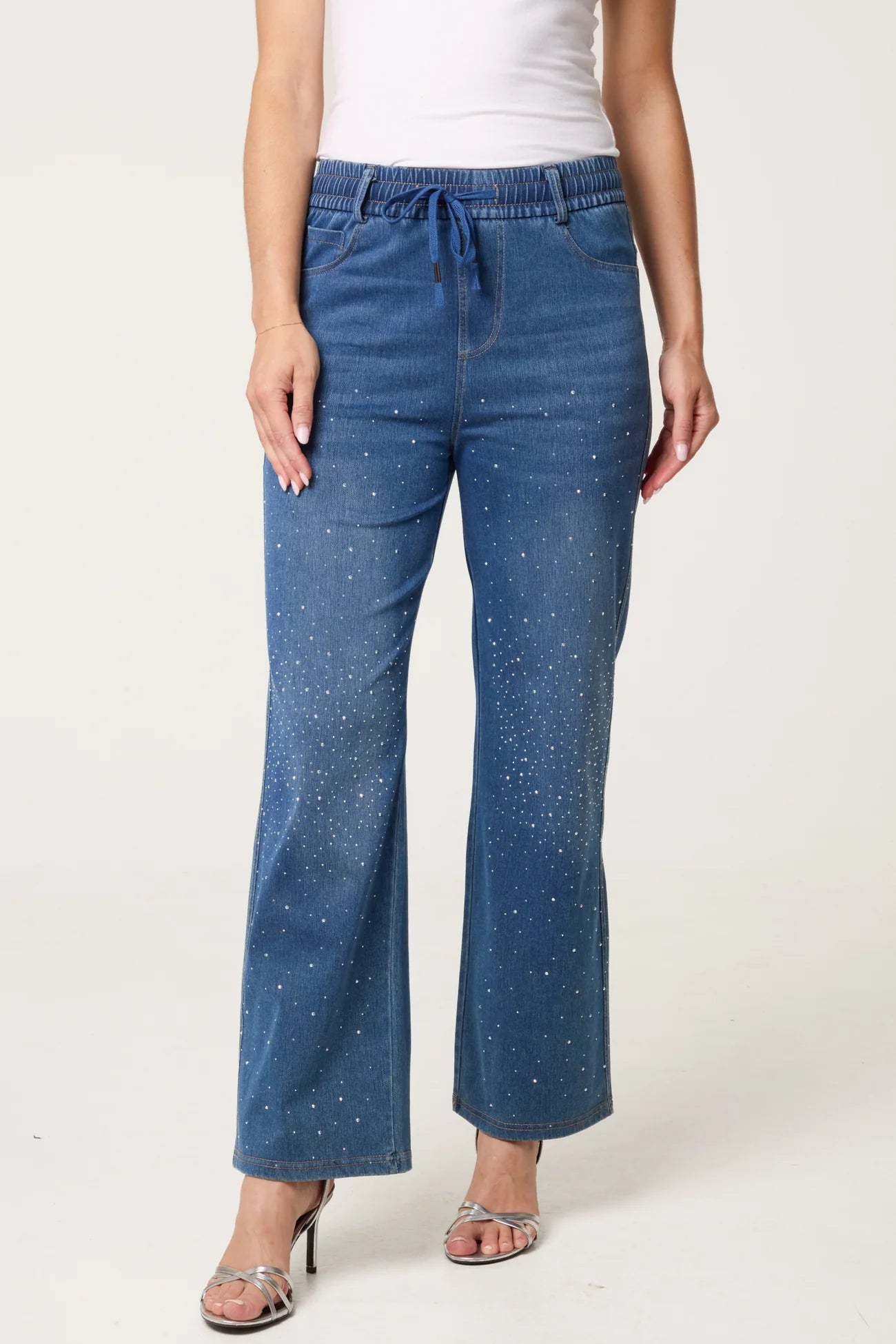 Diamante Elasticated Waist Jeans