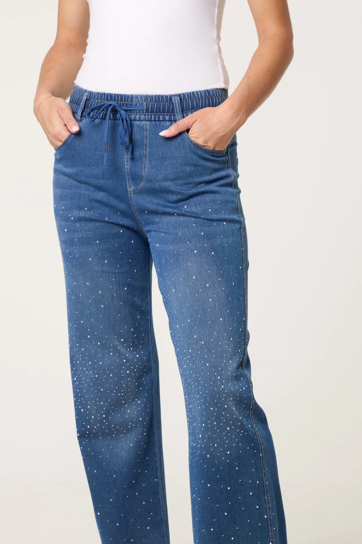 Lucy Cobb Diamante Elasticated Waist Jeans