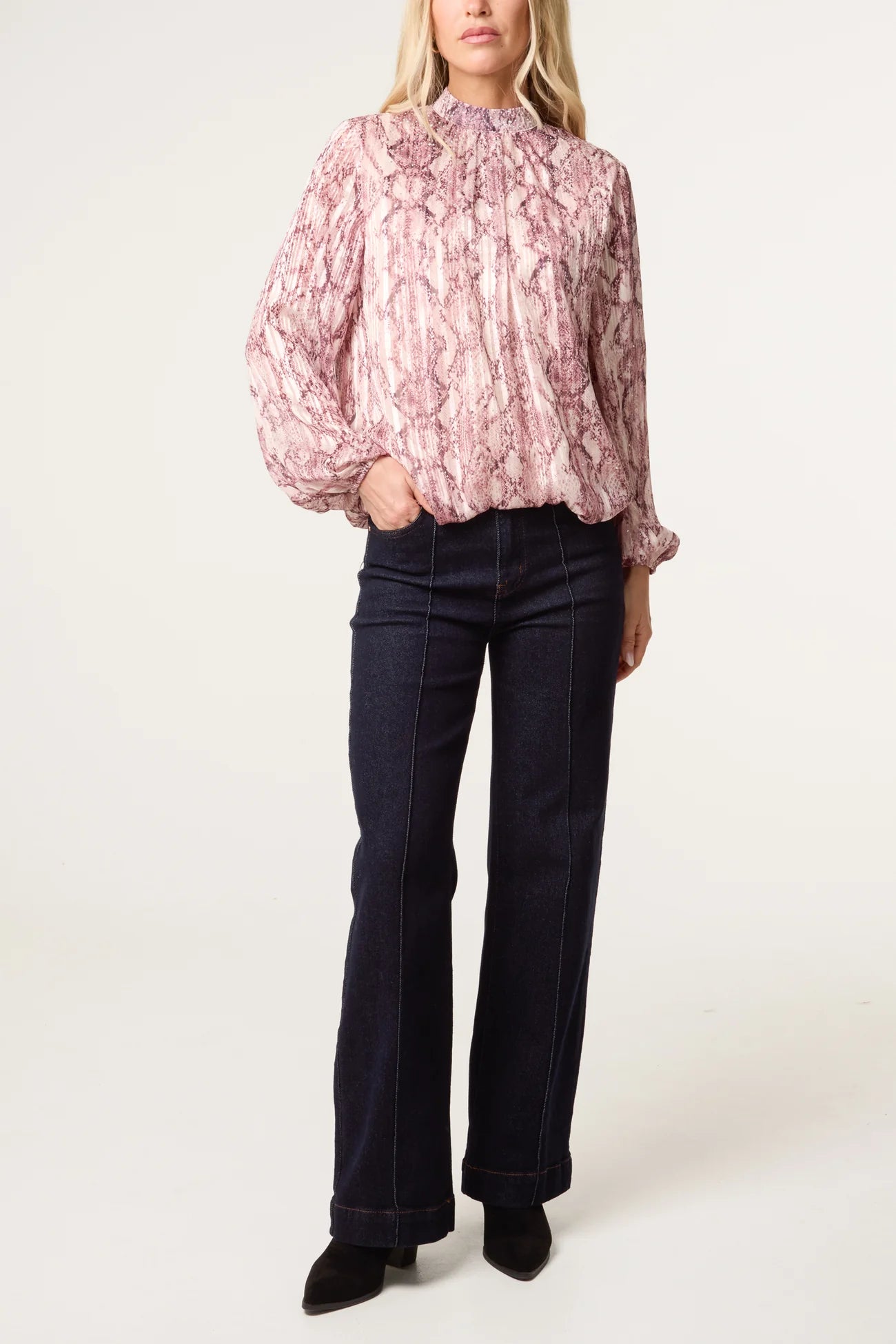 Diamante Snake Print Blouse