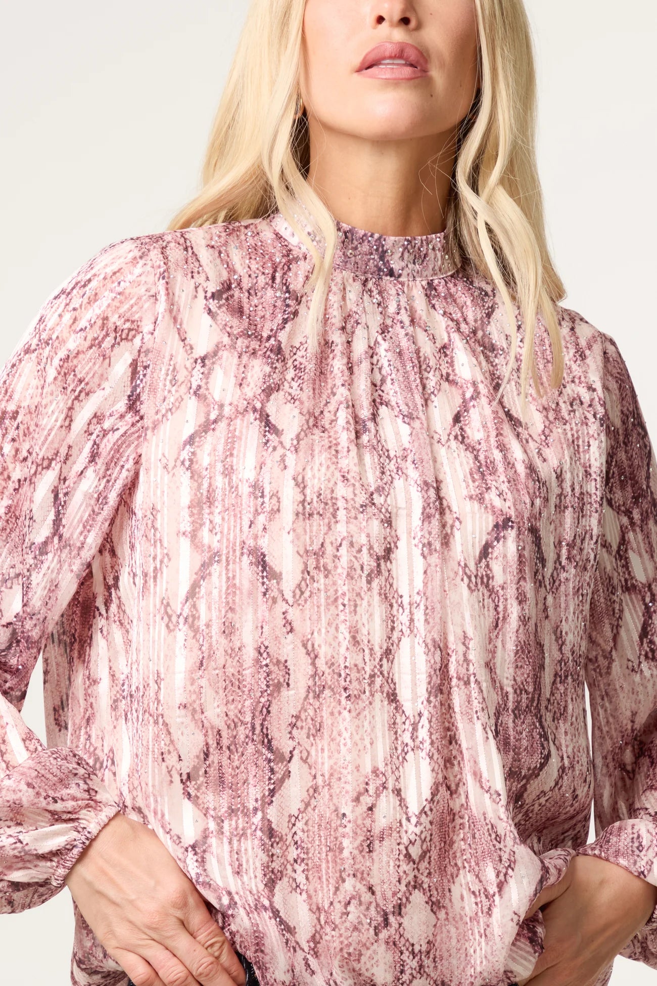 Diamante Snake Print Blouse