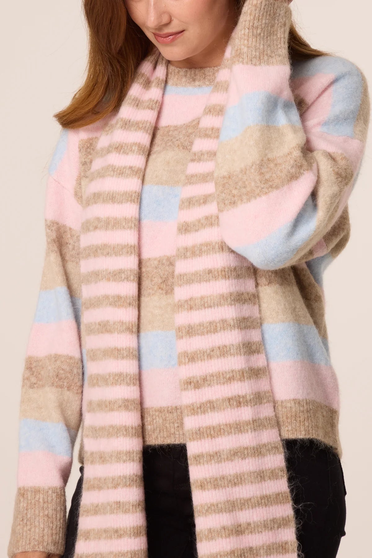 Striped Scarf & Jumper Set