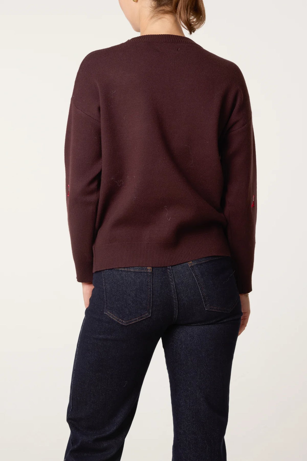 Mini Dachshund Embroidered Knit Jumper
