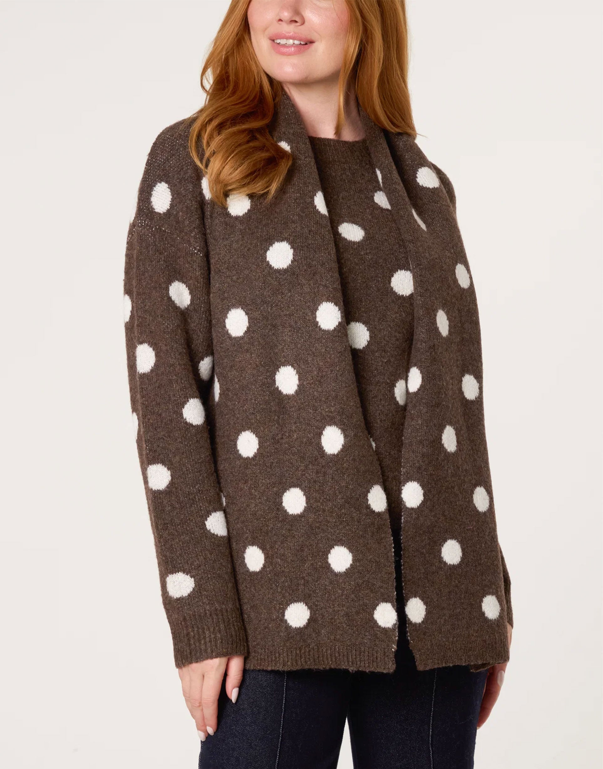 Polka Dot Scarf Jumper