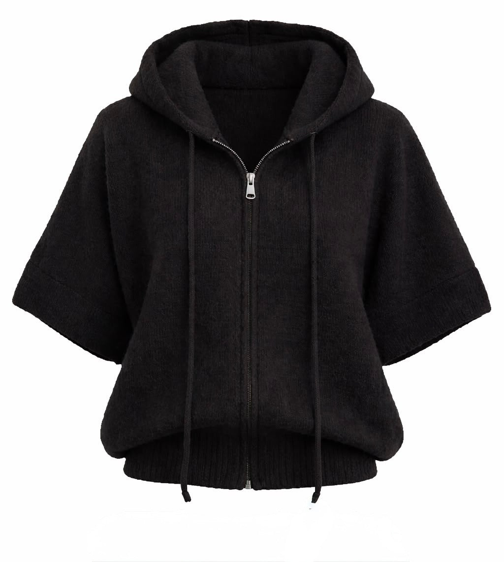 Knitted Short Sleeve Hoodie