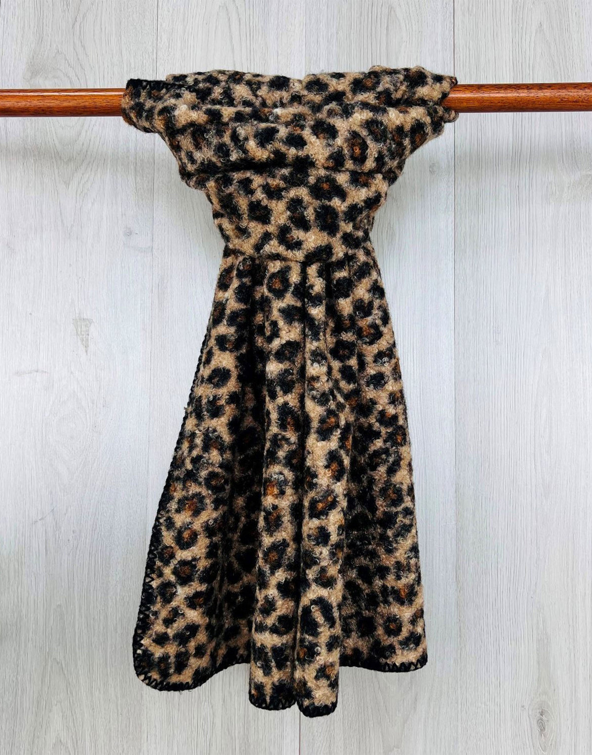 Leopard Boucle Scarf