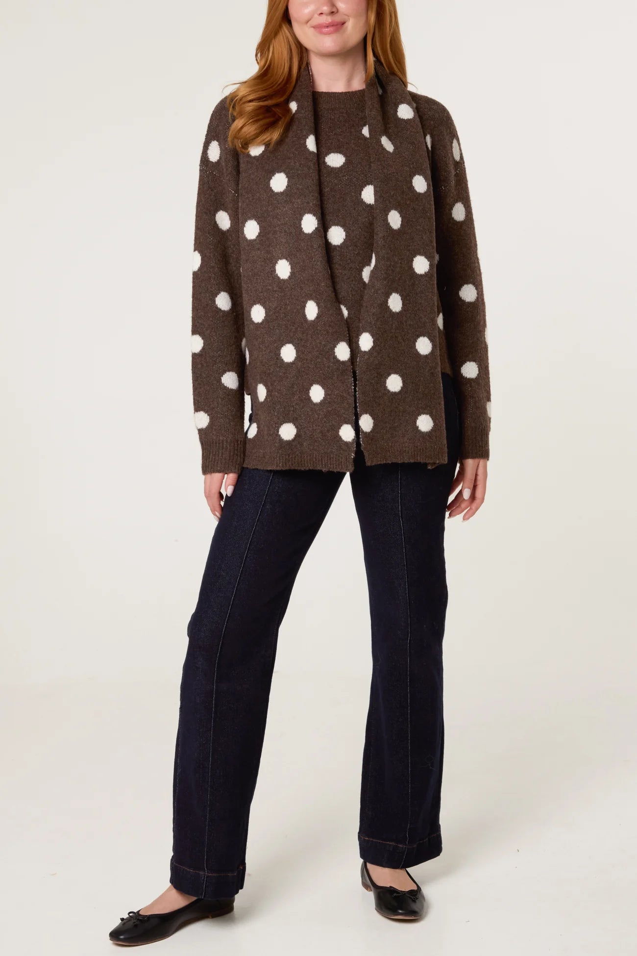 Polka Dot Scarf Jumper