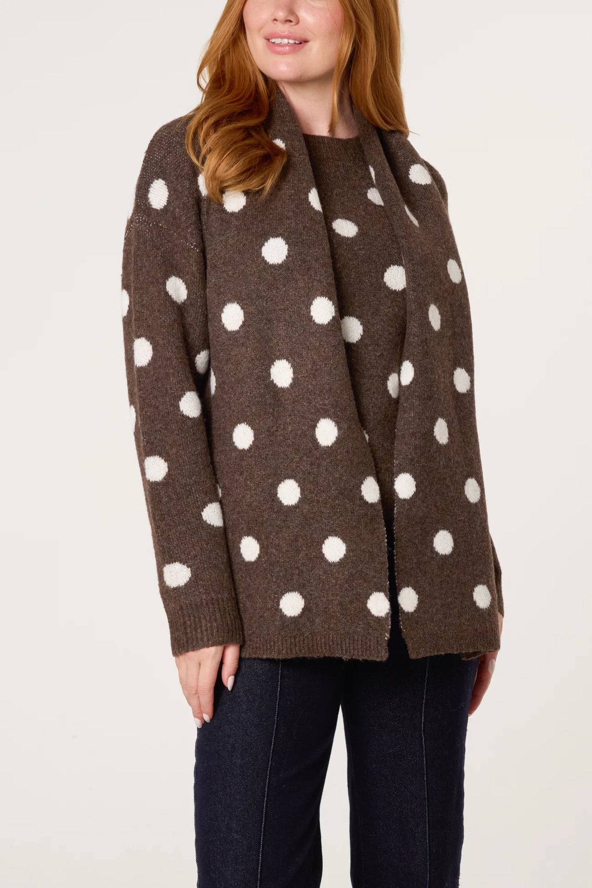 Polka Dot Scarf Jumper