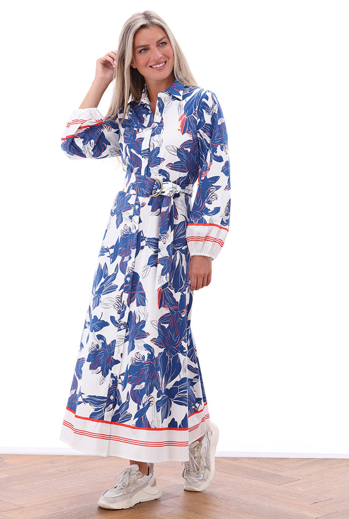 Botanical Print Shirt Dress