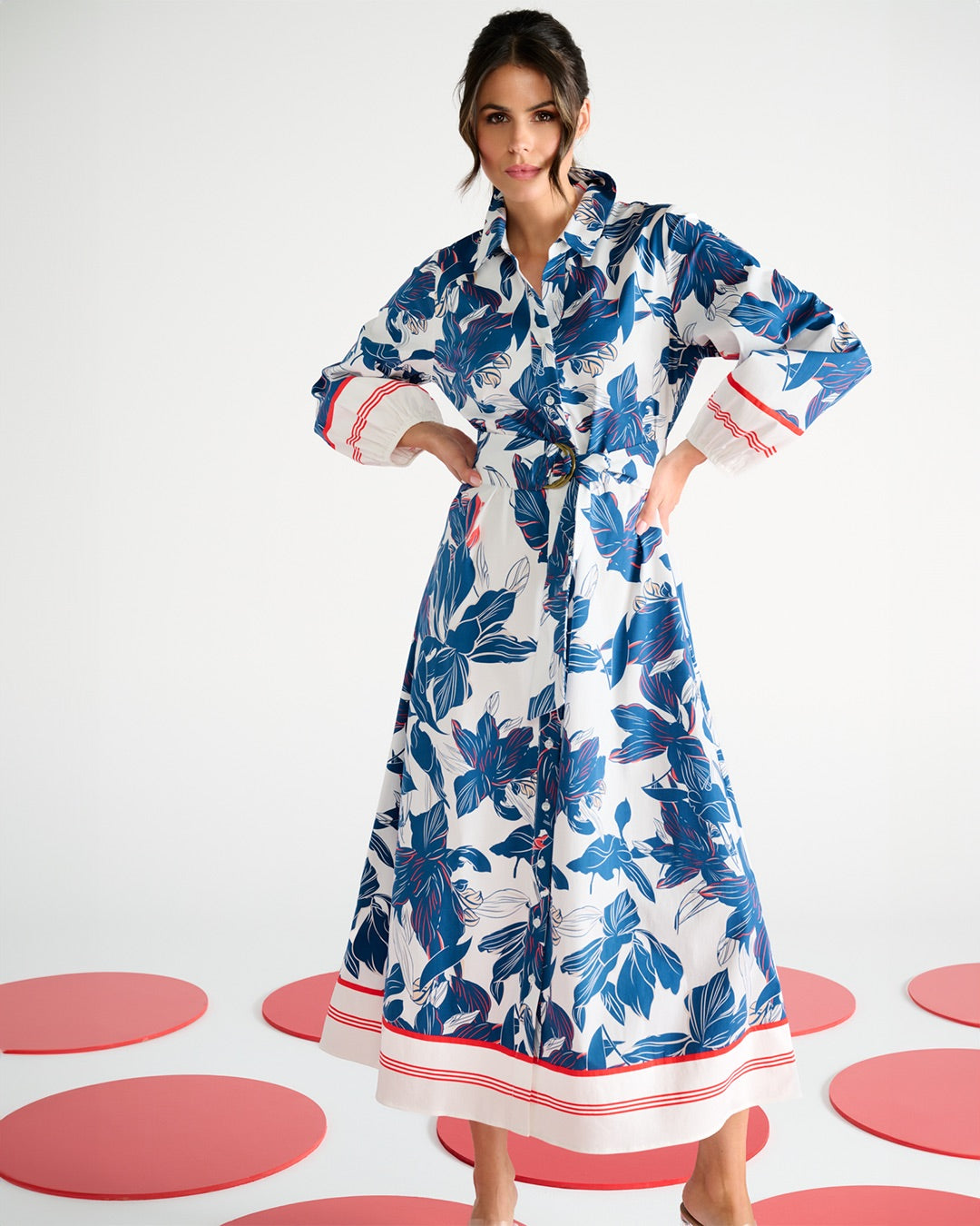 Botanical Print Shirt Dress