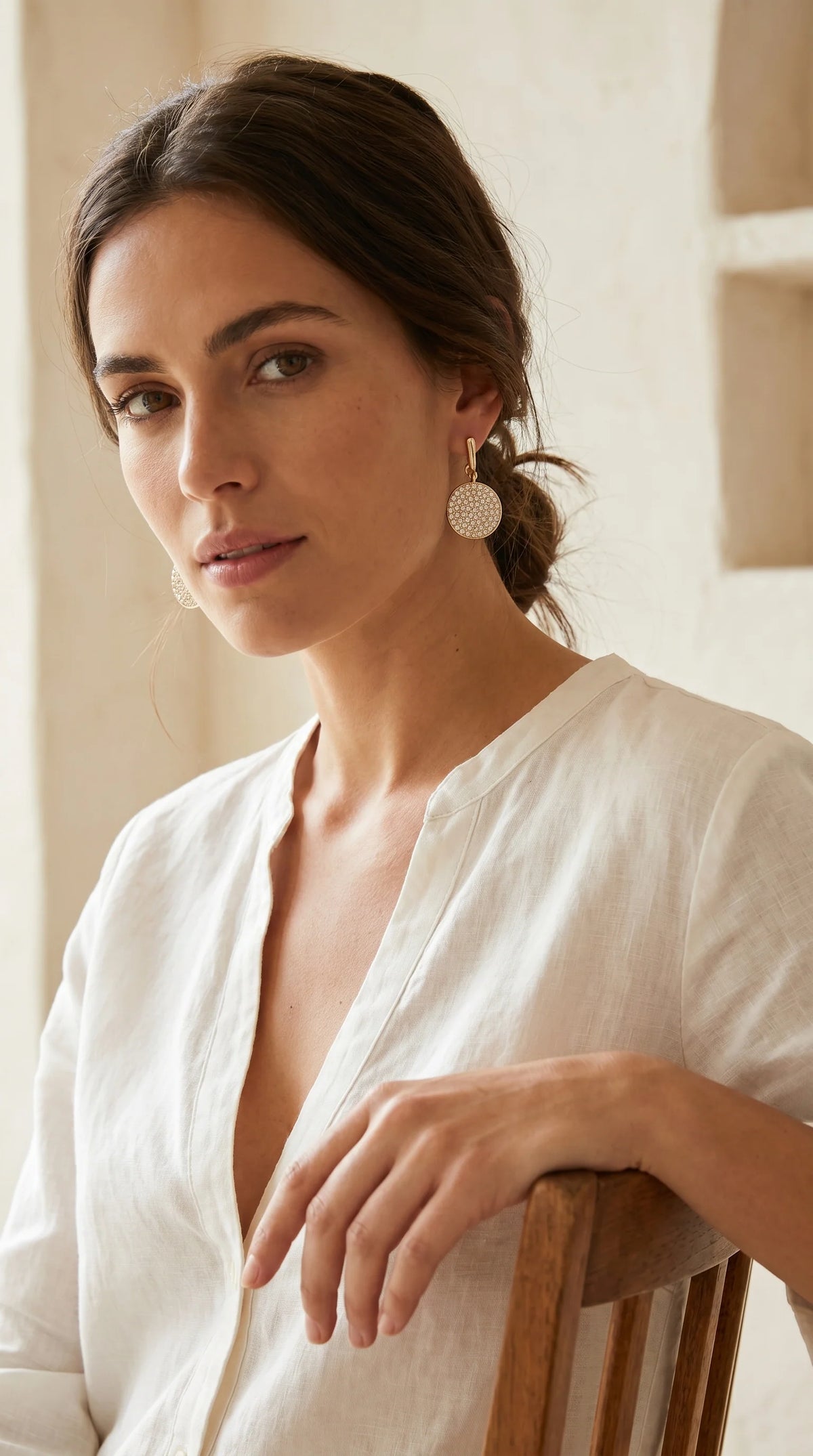 Diamante Circle Drop Earring