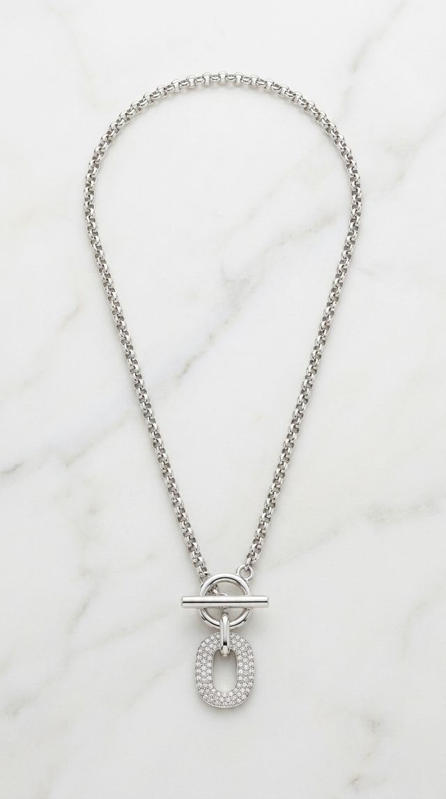 Diamante Pendant T-Bar Short Necklace