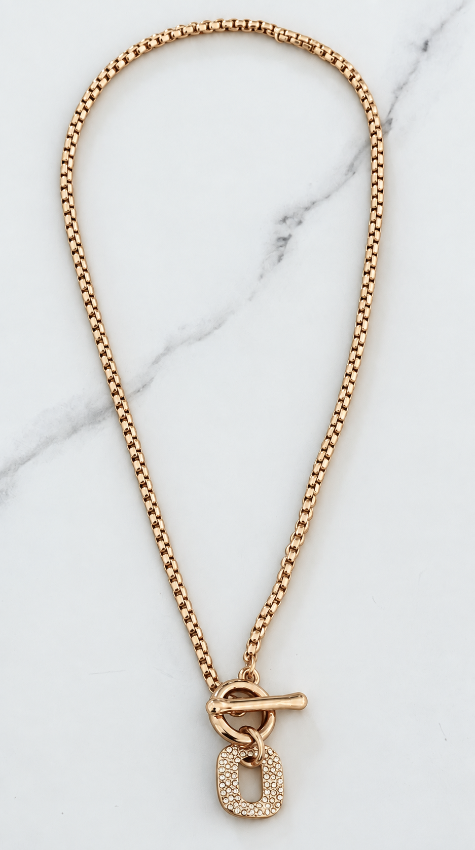 Diamante Pendant T-Bar Short Necklace