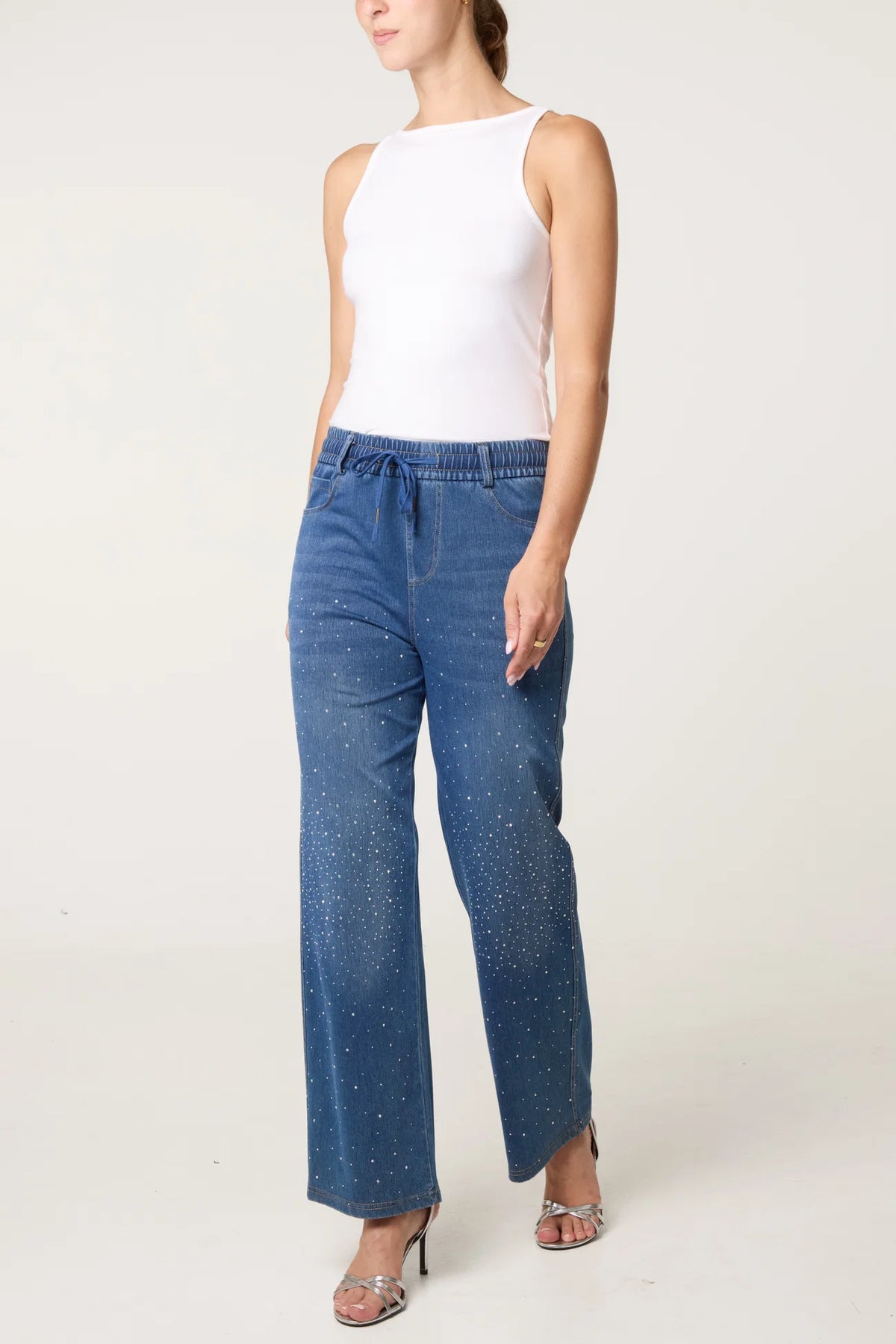 Diamante Elasticated Waist Jeans