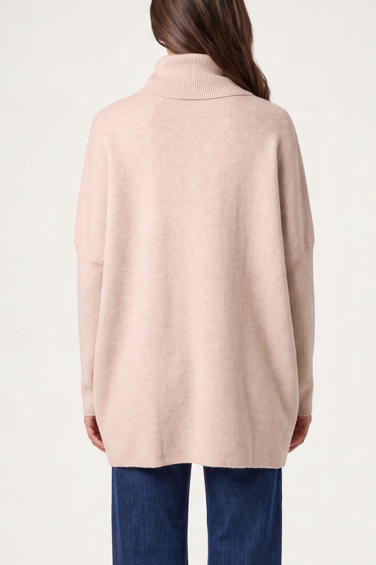 Hammered Button Cowl Neck Jumper