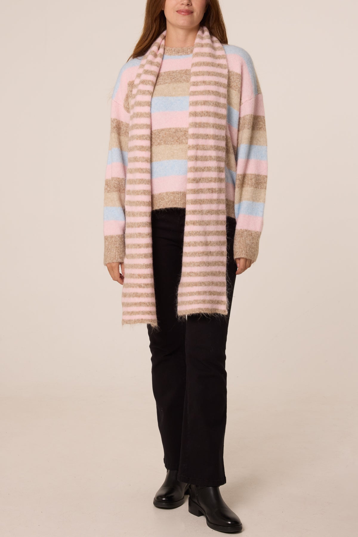 Striped Scarf & Jumper Set