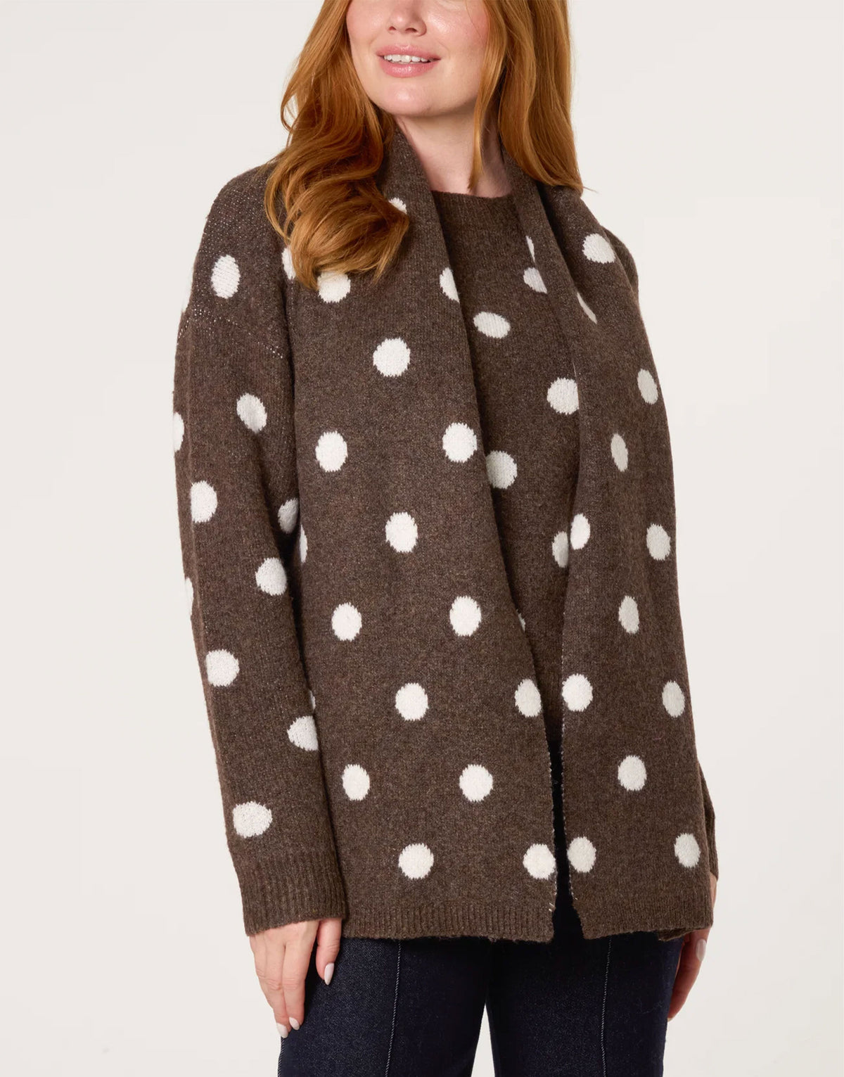 Polka Dot Scarf Jumper