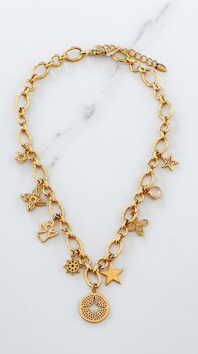 Multi Charm Short Necklace