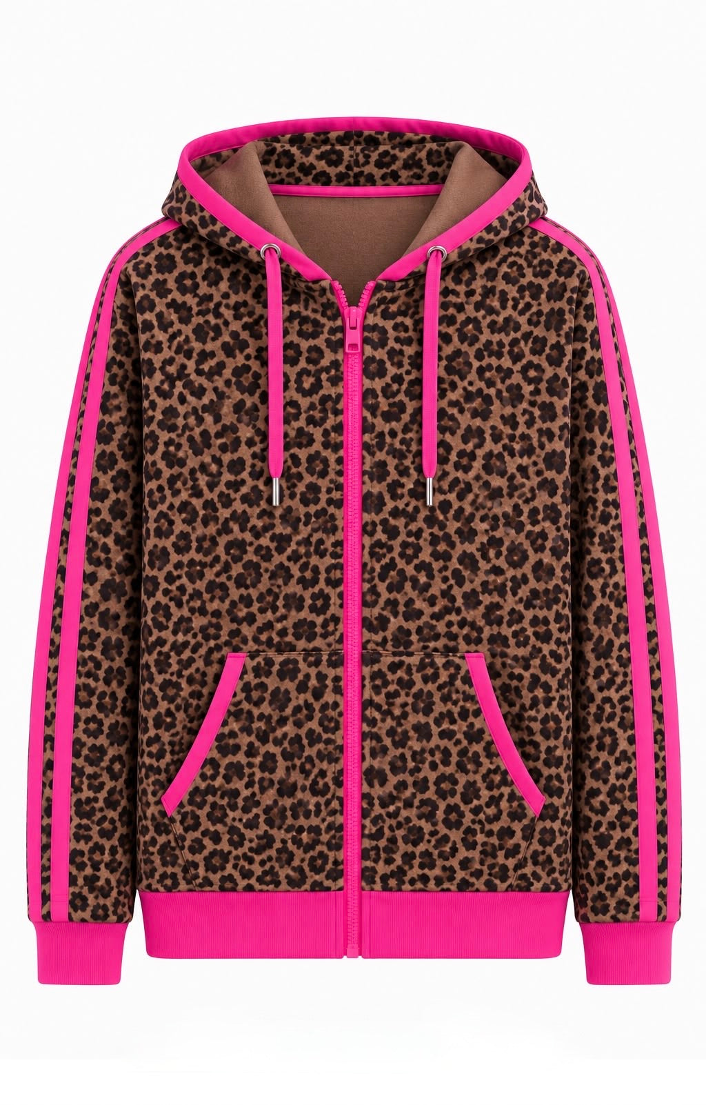 Contrast Trim Faux Suede Hoodie