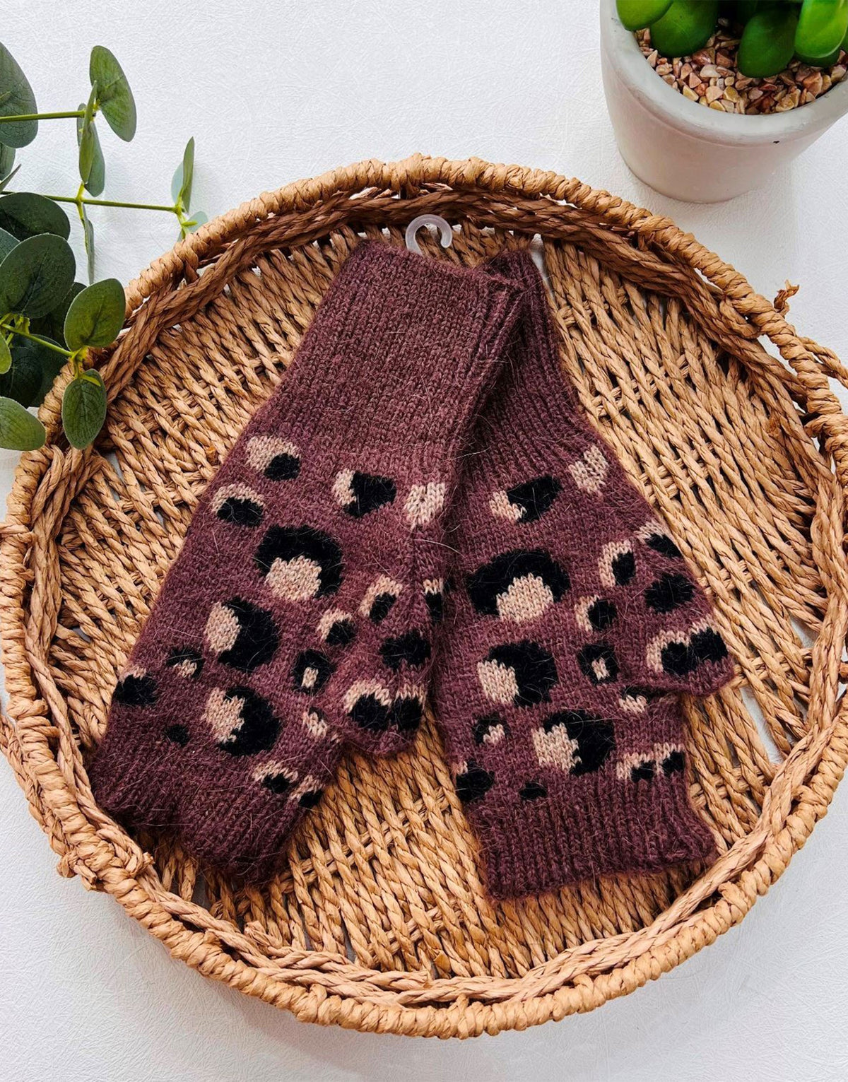 Leopard Fingerless Gloves