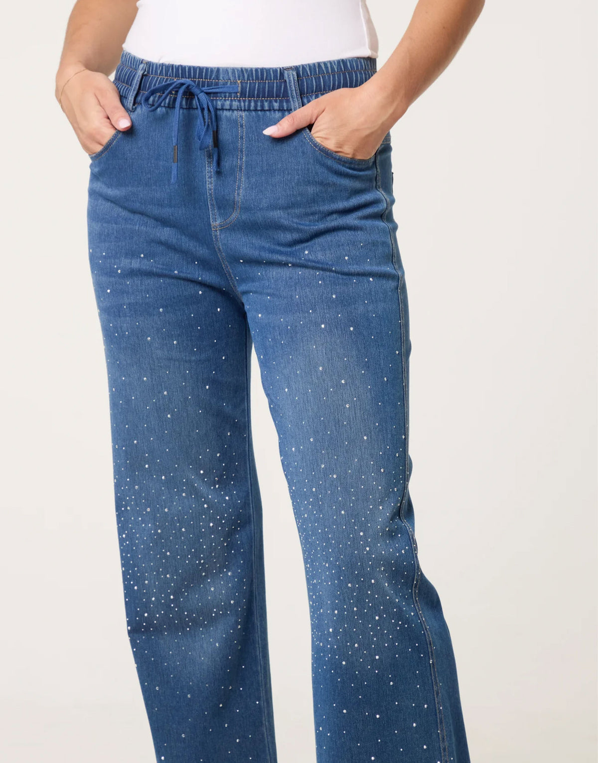 Diamante Elasticated Waist Jeans