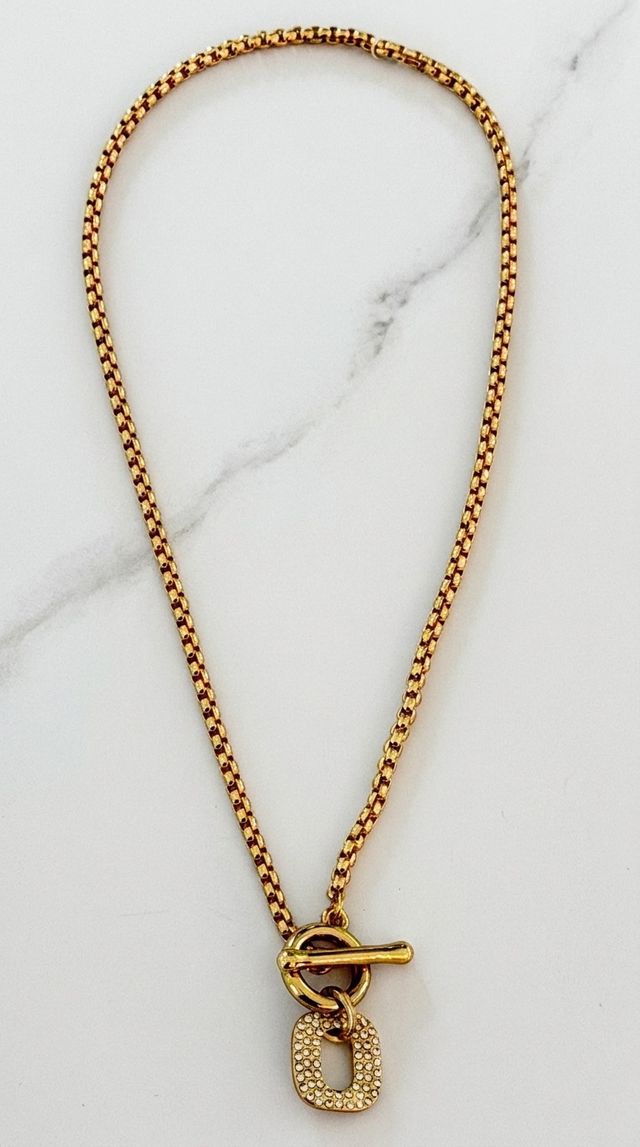 Diamante Pendant T-Bar Short Necklace