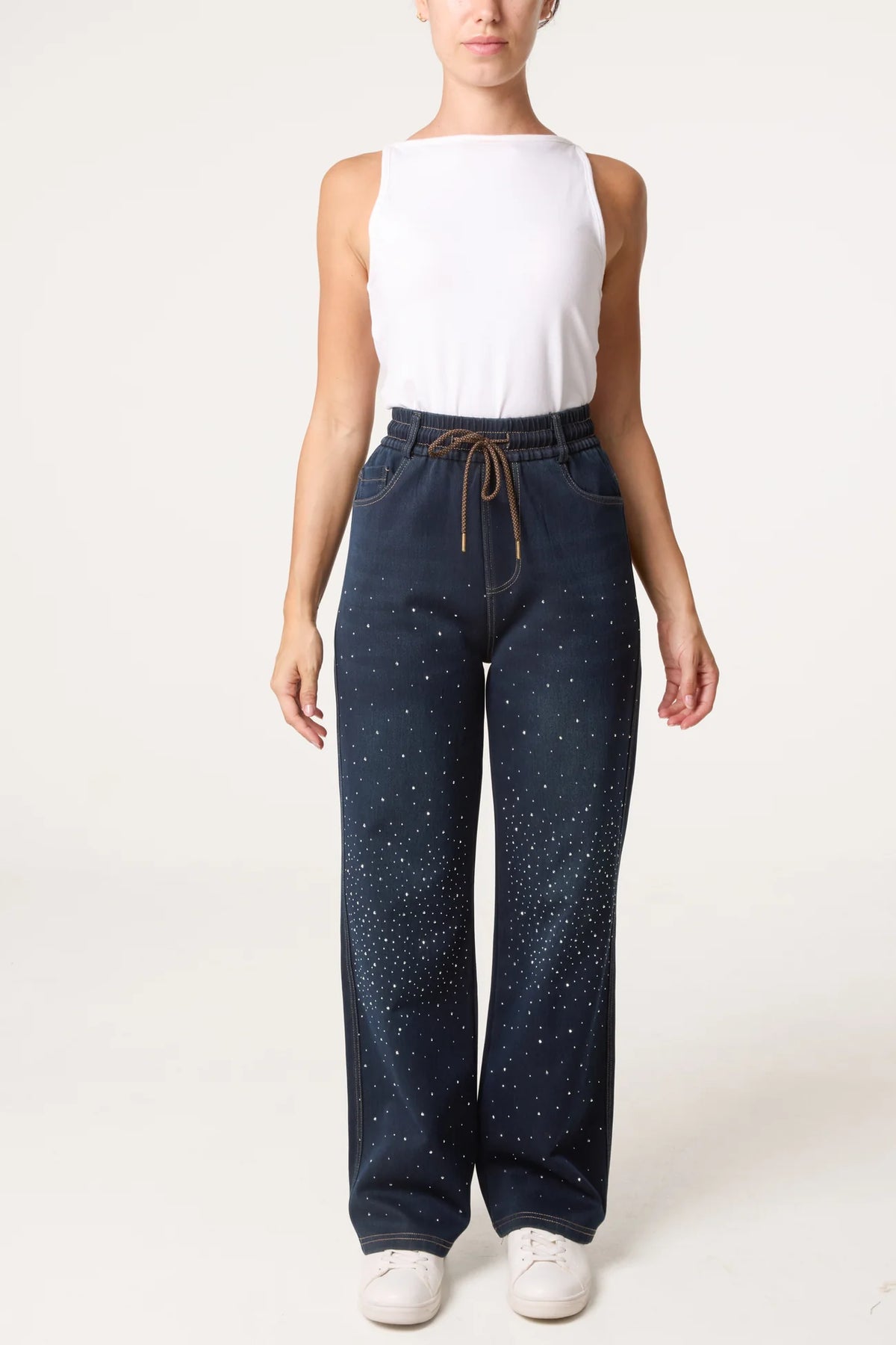 Scattered Diamante Jeans