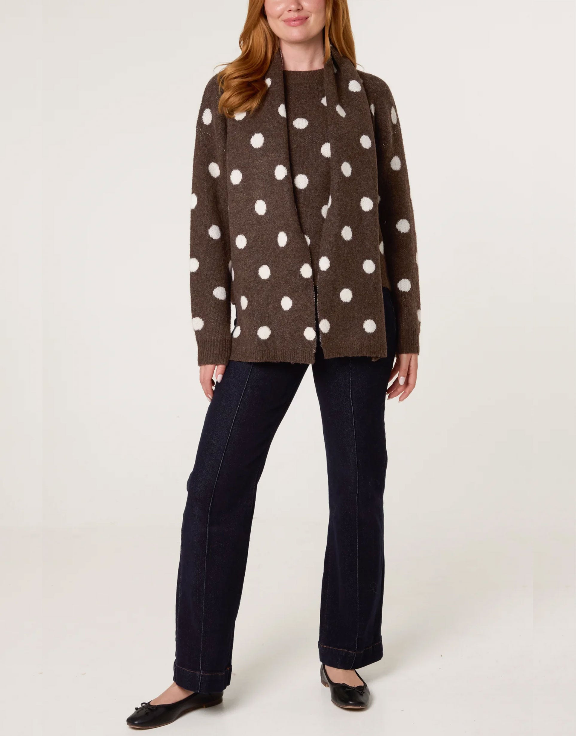 Polka Dot Scarf Jumper