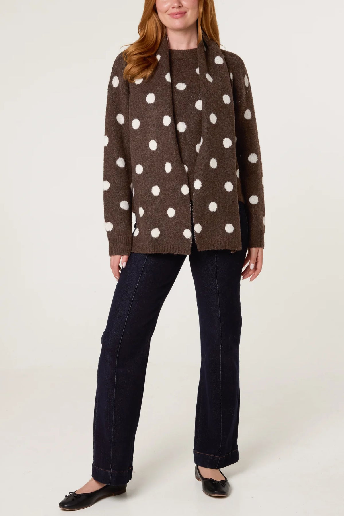 Polka Dot Scarf Jumper